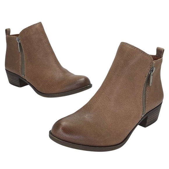 Lucky Brand Basel Brindle Leather Ankle Booties - Picture 9 of 11